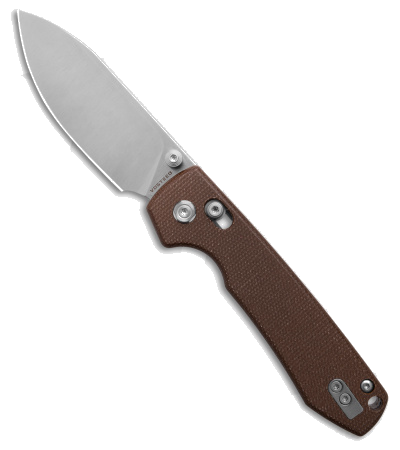 Vosteed Racoon Brown Micarta Sandvik 14C28N Crossbar Lock Knife