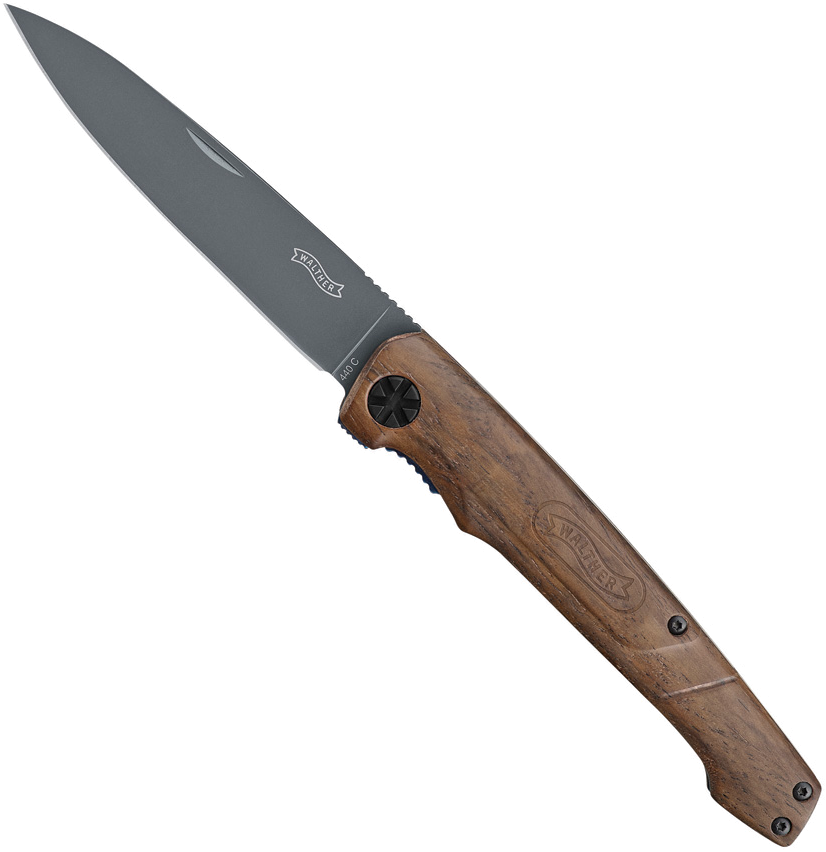product image for Walther BWK 1 Gray Titanium 440C Stainless Blade Walnut Handle