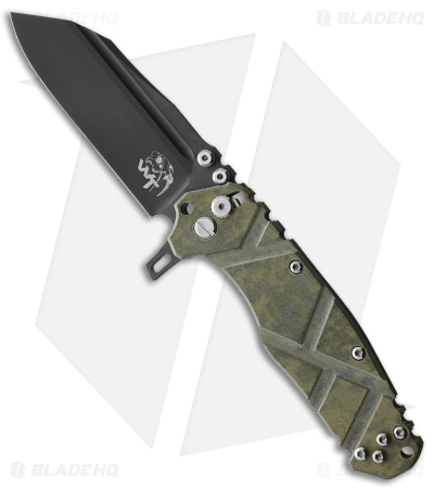 product image for Wander Tactical Mistral Bar Lock Knife Green Micarta D2 Steel Black DLC