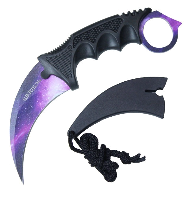 product image for Wartech Karambit Purple Galaxy Blade Tactical Combat Knife