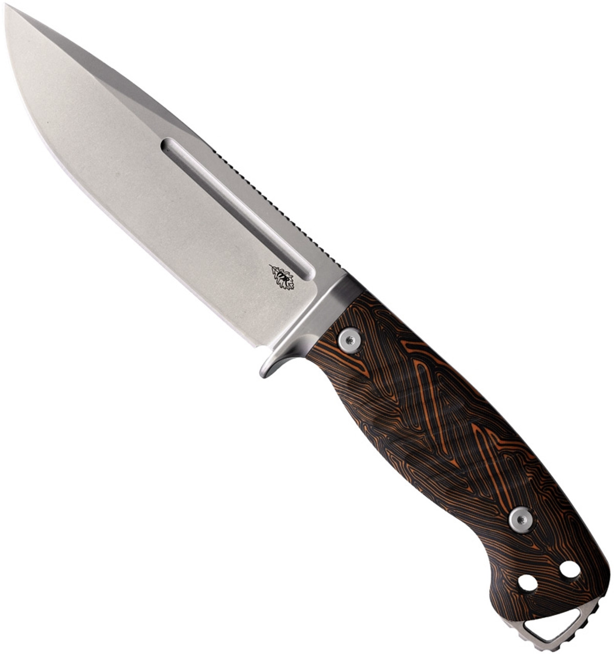 product image for Warthog Fixed Blade Knife Black Orange G-10 Handle 440C Plain Edge Stonewash Finish PMP 032