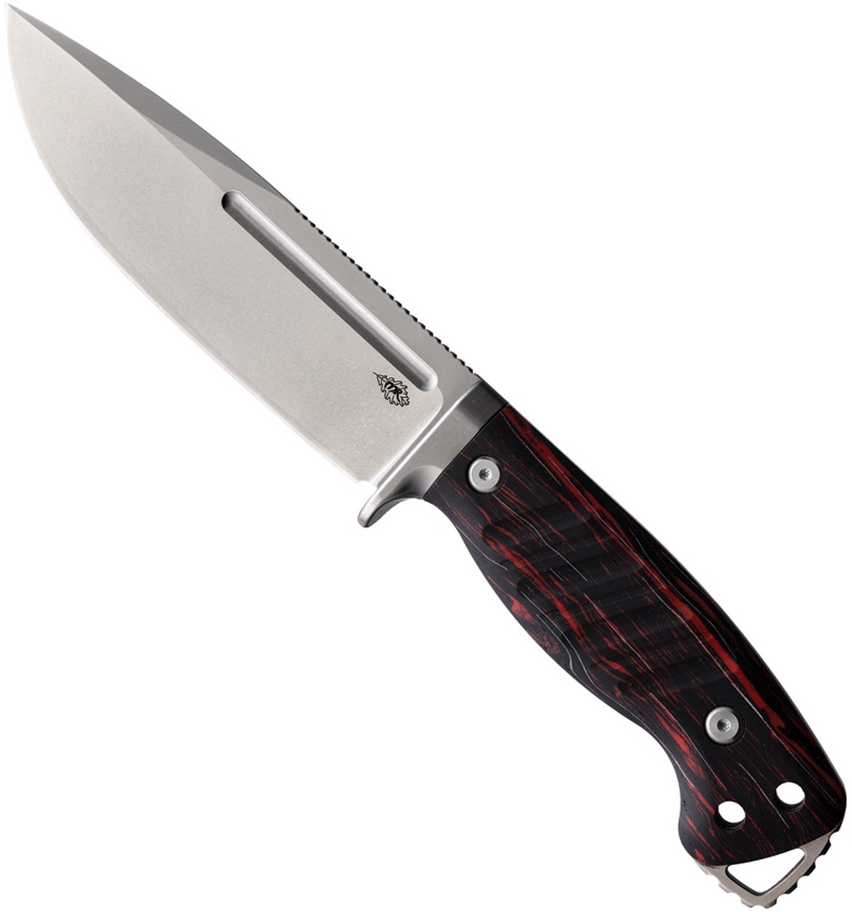 product image for Warthog Fixed Blade Knife Black Red G-10 Handle 440C Plain Edge Stonewash Finish PMP 034