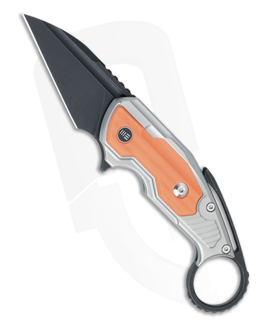 WE Knives Yardbird Orange G 10 Black Blade Flipper WE 22021 1