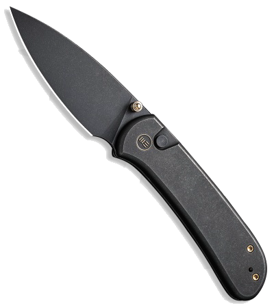 product image for WE Knife Co Qubit Black Titanium Button Lock Knife 2.98" Black Stonewash