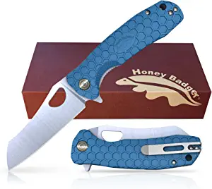 product image for Western Active Blue HB 1048 Small Pocket Knife EDC Wharncleaver Folding Utility Knife 2.75" Steel Blade For Everyday Carry Reversible Pocket Clip 2.6 Oz