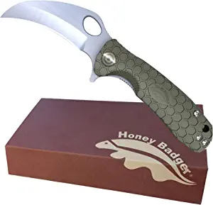 product image for Western Active Honey Badger Claw Medium Green HB1123 Pocket Knife for Men, Steel Blade, Lightweight, Folding Utility EDC Survival Knife with Reversible Pocket Clip