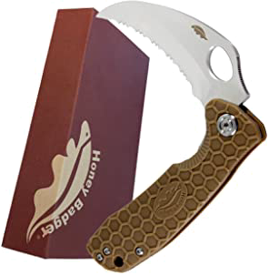 product image for Western Active HB 1152 Small Tan Honey Badger Claw Hawkbill Folding Utility Knife