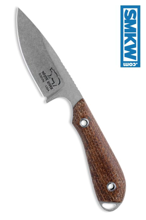White River Knife & Tool M1 Caper Natural Burlap Micarta product image