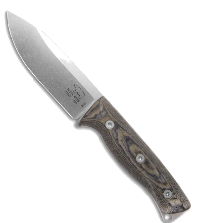 product image for White River Knife and Tool Ursus 45 Black Stonewashed Fixed Blade Knife OD Green Micarta Handle