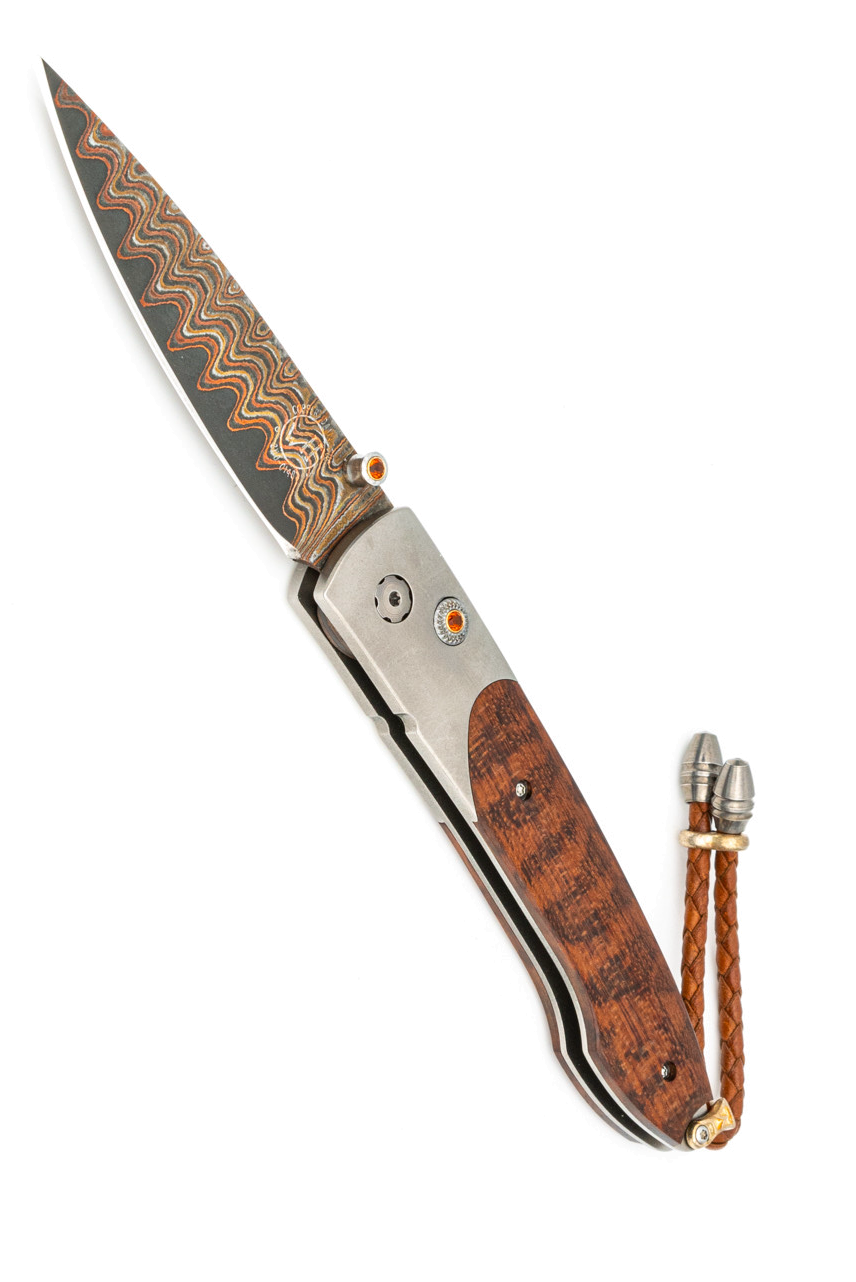 product image for William Henry B10 Lancet Red Hills Titanium Snakewood Copper Wave Damascus Blade