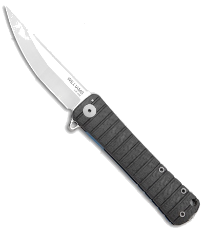 product image for Williams Blade Design OZF Blue Titanium Frame Lock Knife M390 Satin Finish