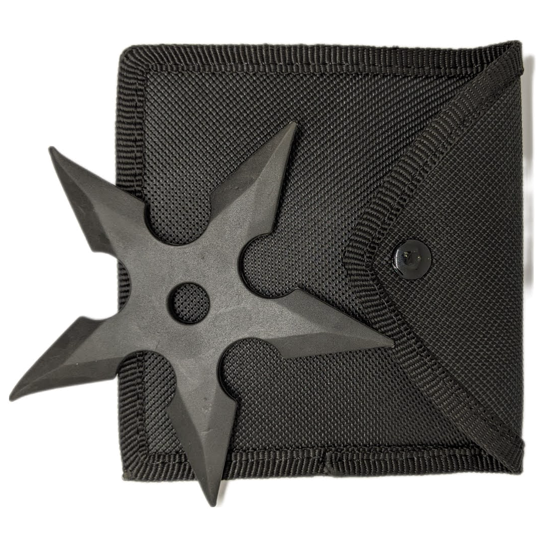 product image for WJ Black Rubber Throwing Star 3 5 Martial Arts Training Shuriken