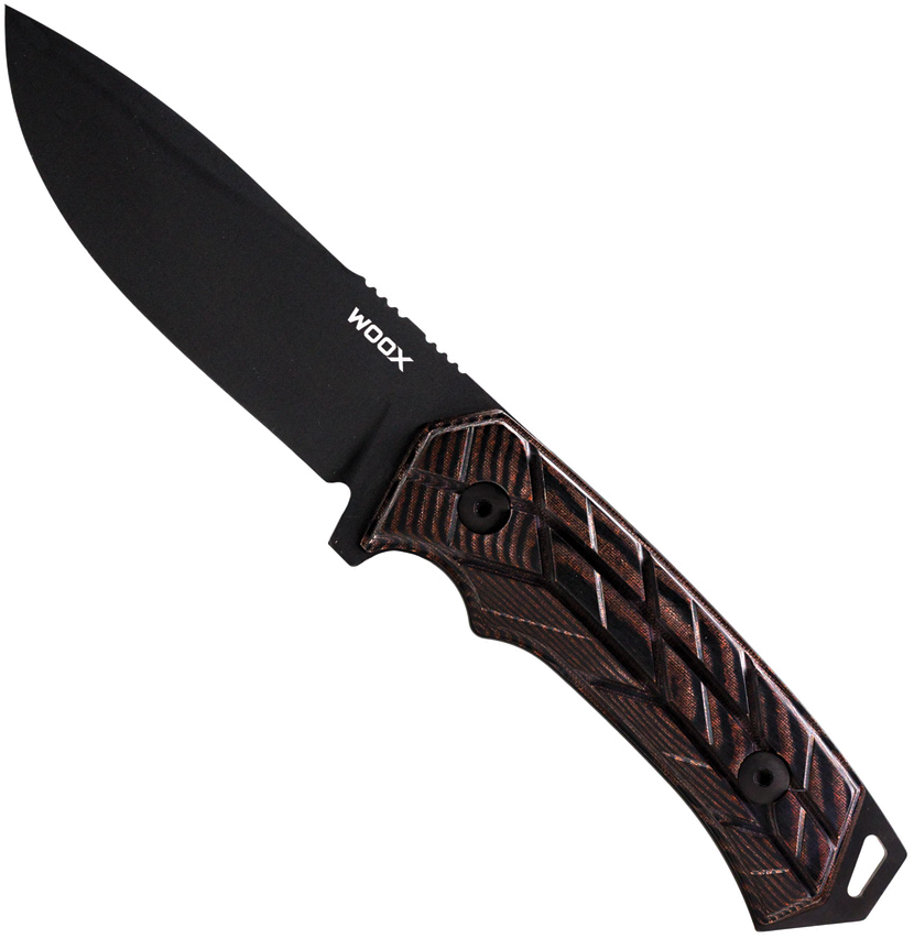 product image for WOOX Rock 62 Black Sleipner Steel Blade Brown Micarta Handle Fixed Blade
