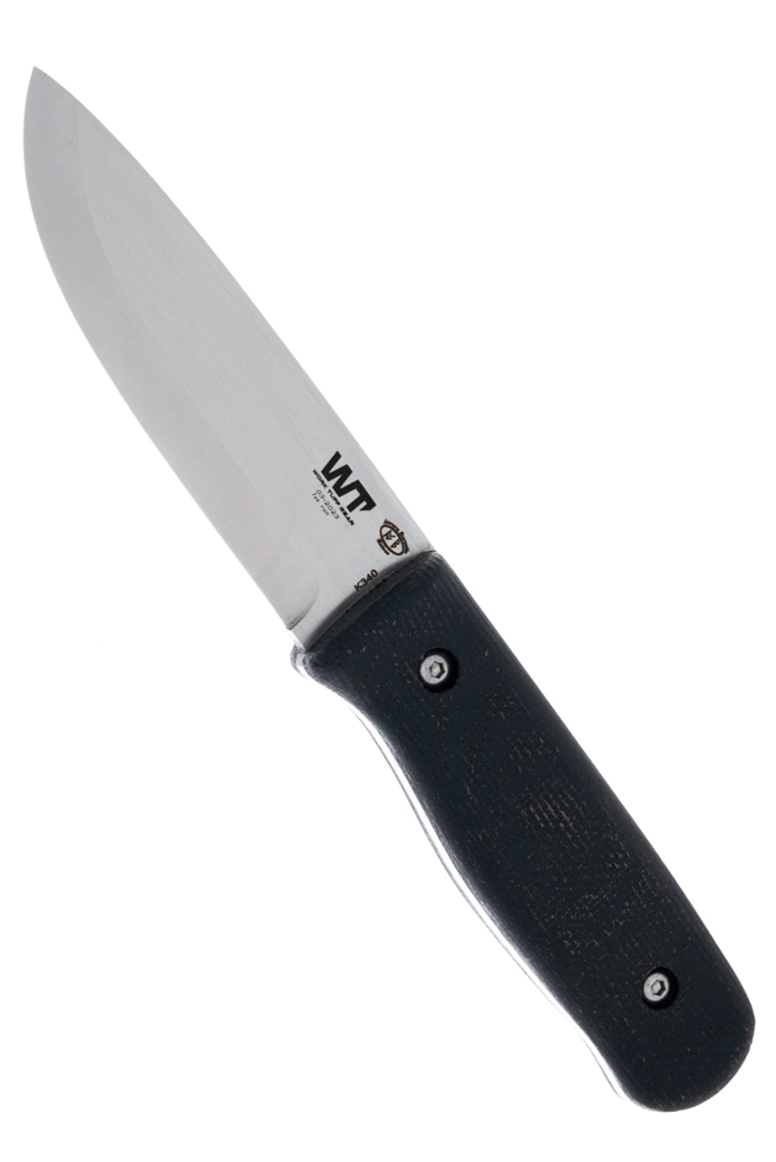 product image for Work-Tuff-Gear Forester Black Canvas Micarta Bushcraft Knife