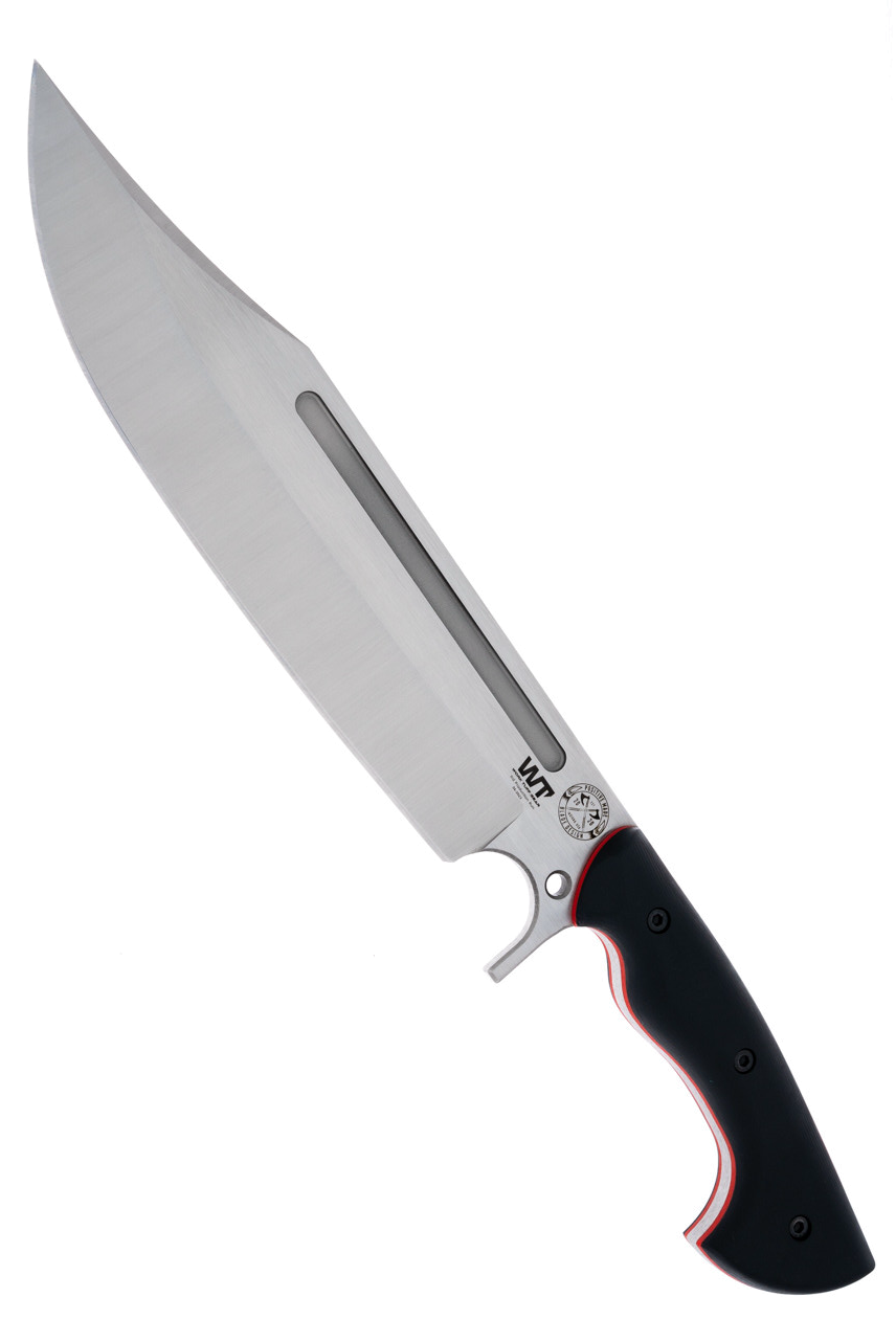 product image for Work Tuff Gear Black 9" Puzon Wilderness Bowie G10 Red Liners Two Tone Blade