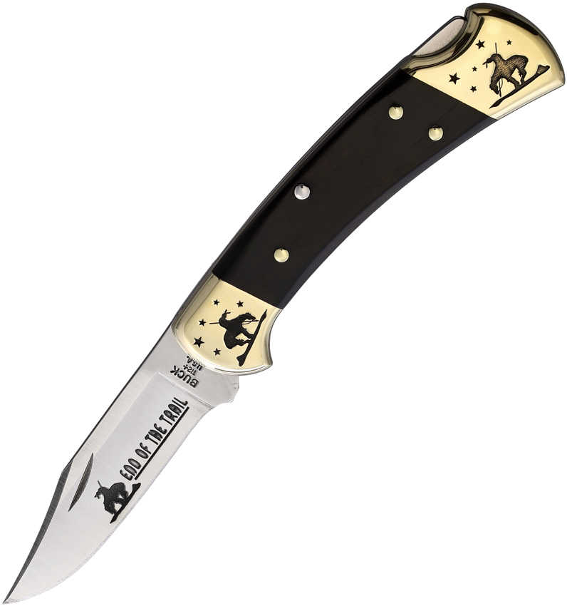 product image for Yellowhorse Custom Buck 112 Ebony Wood Handle 420HC Stainless Blade