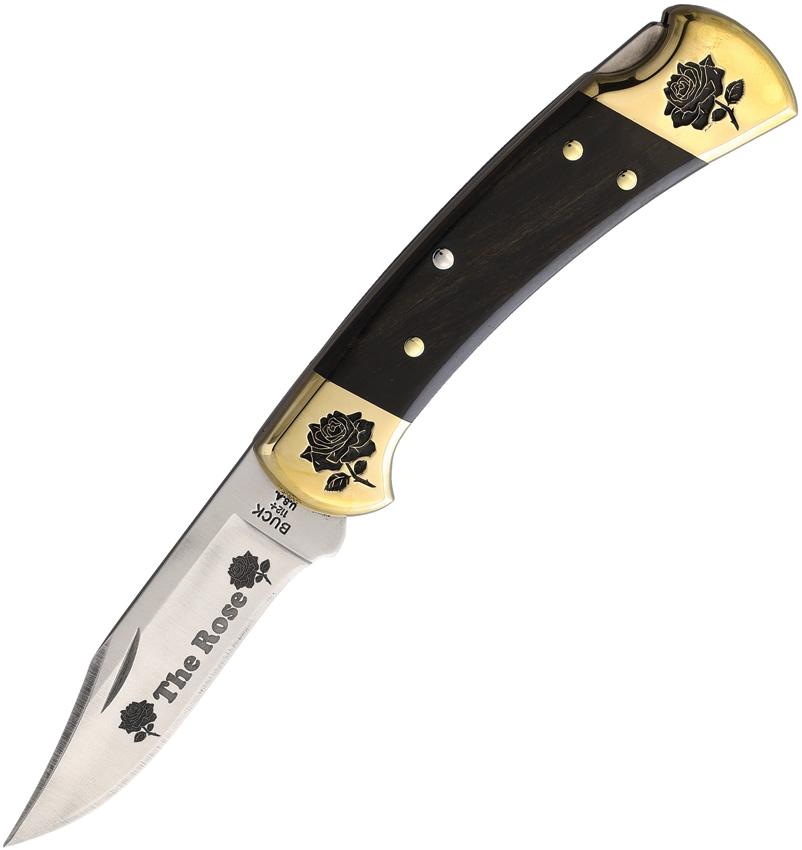 product image for Yellowhorse Custom Buck 112 Ebony Wood Lockback Knife