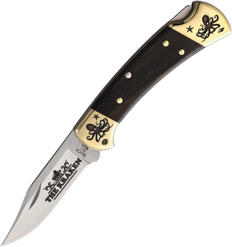 product image for Yellowhorse Custom Buck 112 Ebony Wood Lockback Knife