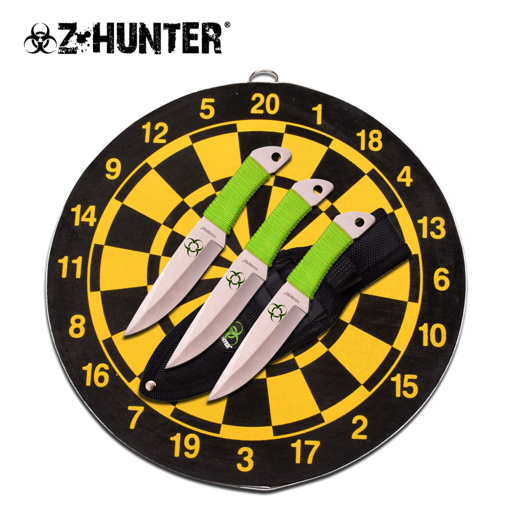product image for Z-Hunter Zombie Biohazard Throwing Knife Set With Target Board