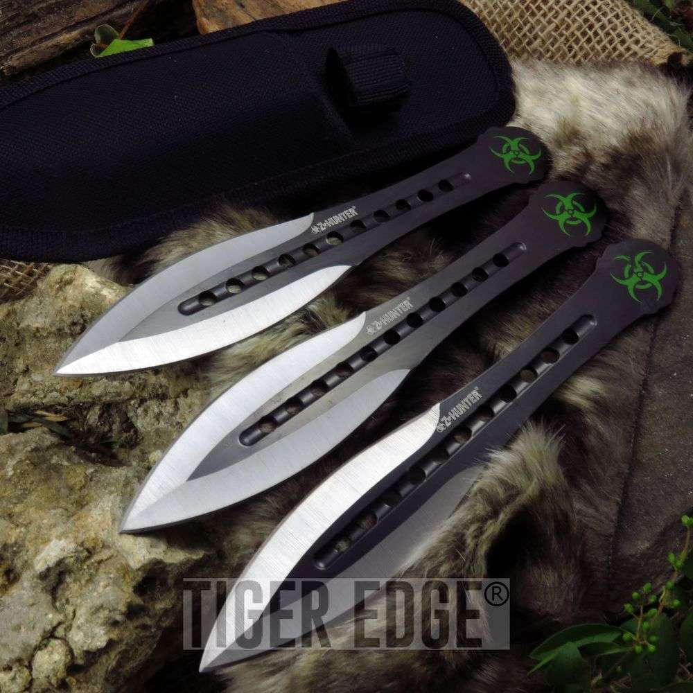 product image for Z-Hunter Throwing Knife Set 3 Pc Tactical Combat Zombie Sheath