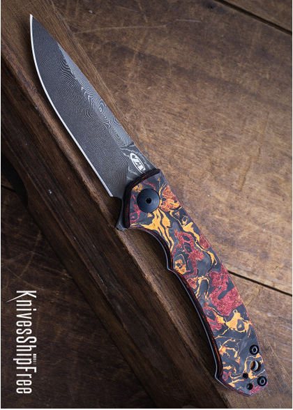 product image for Zero Tolerance 0450 CFDAMS Limited Edition Orange Red Marbled Multi Carbon Vegas Forge Stainless Titanium Framelock