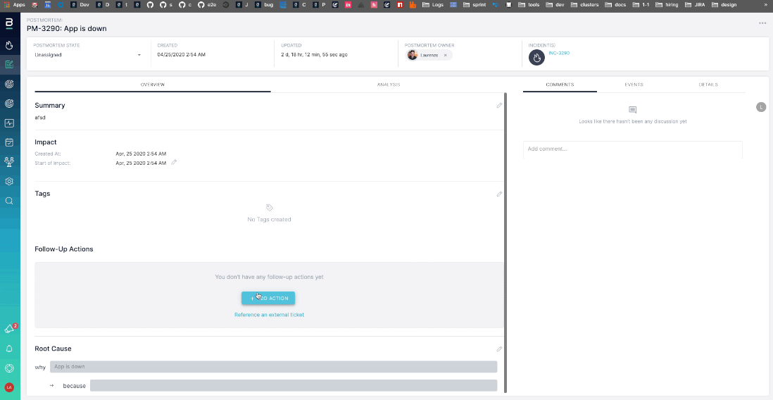 Postmortem - Add Action JIRA