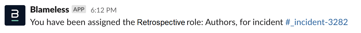 Retrospective - Assign Retrospective Role Notification