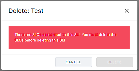 SLI No Deletion warning