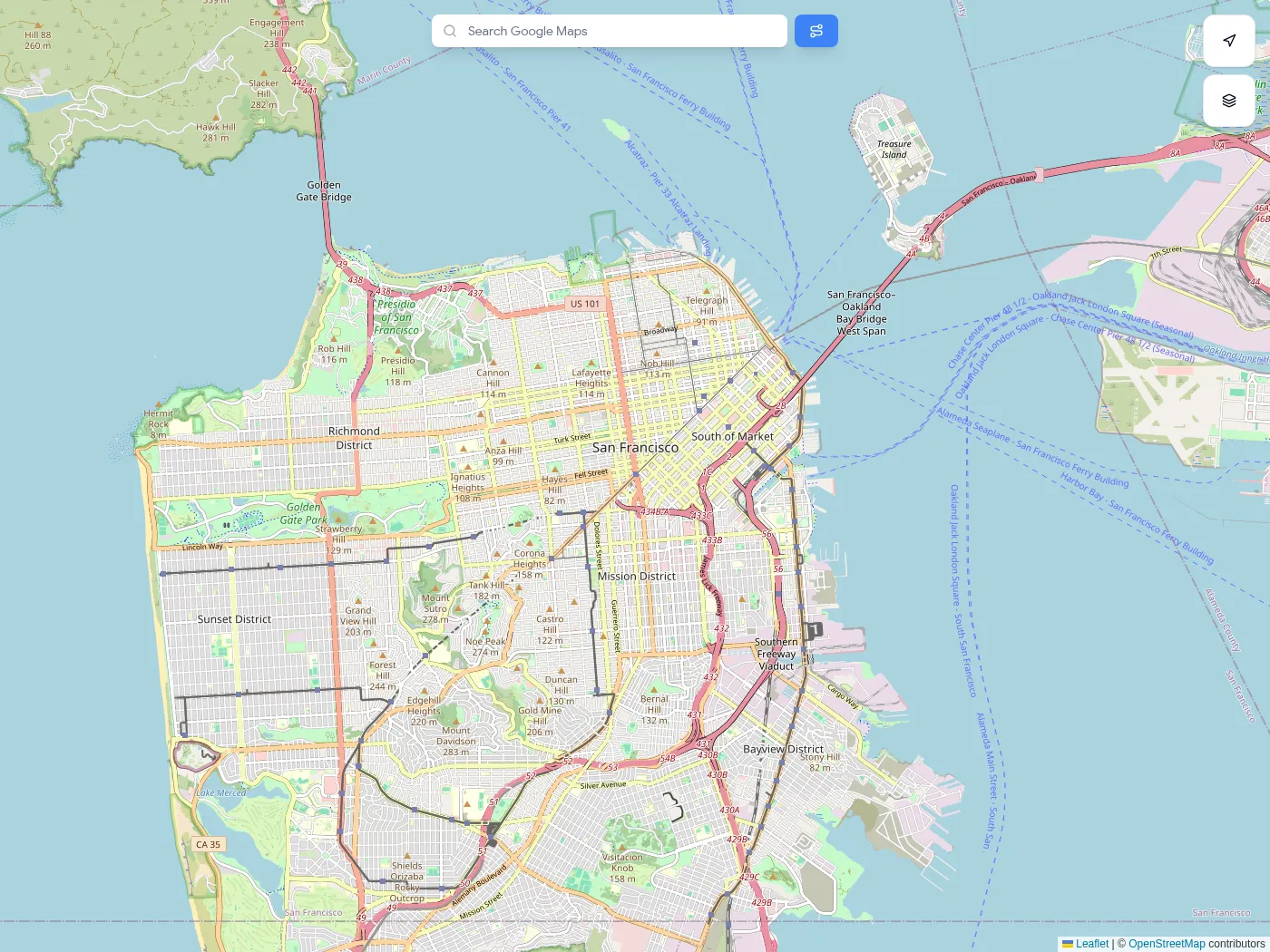 Map Explorer: Google Maps Clone — built with AI on Blink