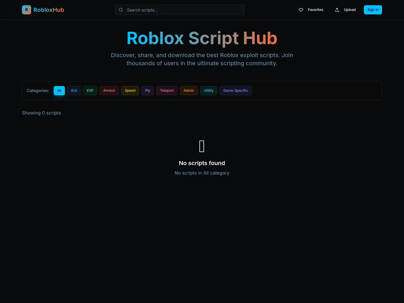 Roblox Exploit Script Hub Website | Built with Blink