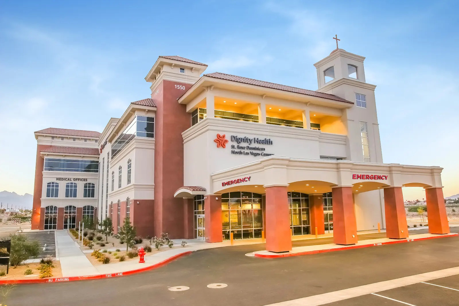 Exterior front view of Emergency Room - Dignity Health - St. Rose Dominican Hospital, North Las Vegas, NV 