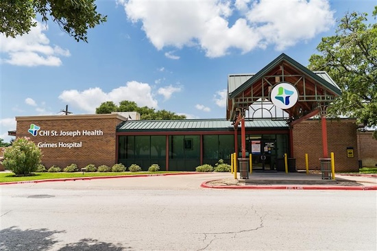Exterior front view of CommonSpirit - St. Joseph Hospital - Grimes County