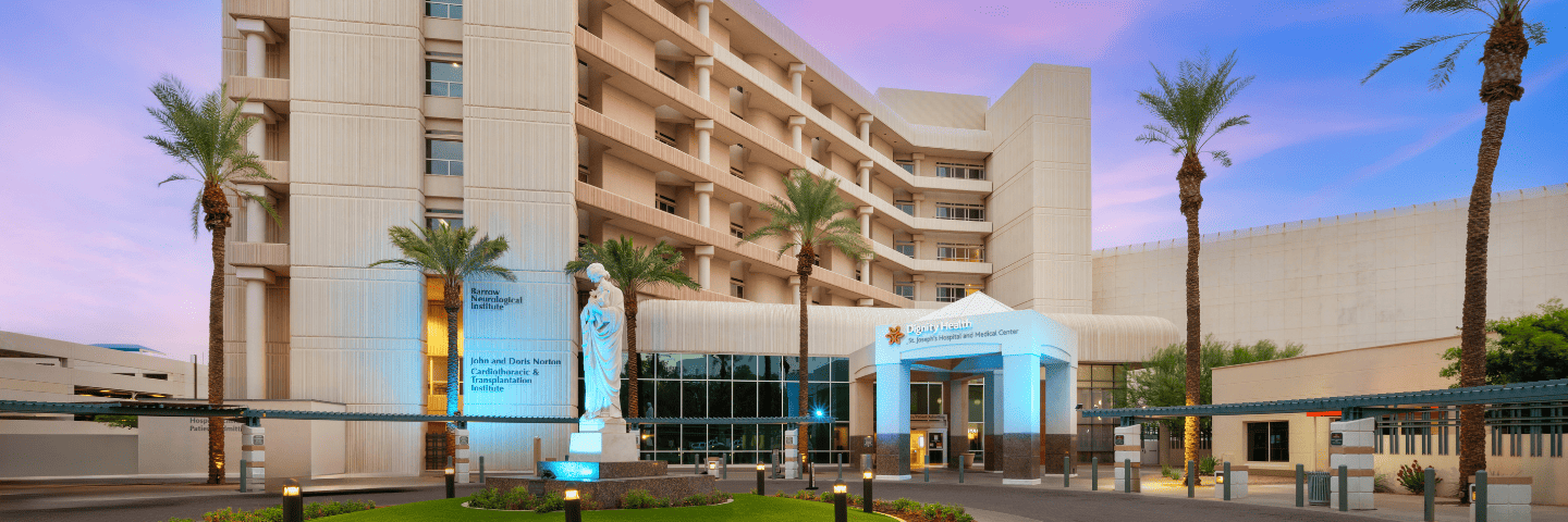 Exterior front view of Dignity Health St. Joseph's Hospital and Medical Center