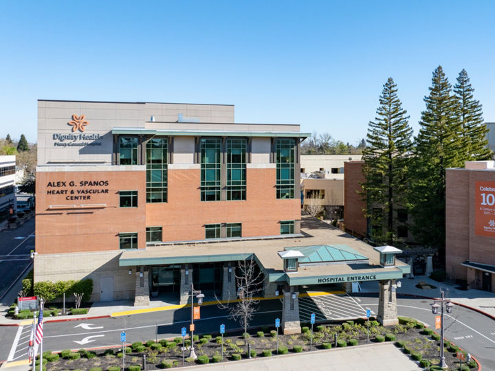 Exterior front view of Dignity Health - Mercy General Hospital