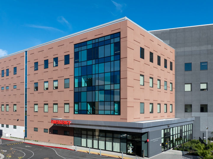 Exterior front view of Emergency Room - Dignity Health - California Hospital Medical Center
