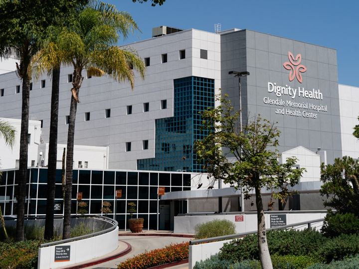 Exterior front view of Adult Behavioral Health Unit at Dignity Health - Glendale Memorial Hospital