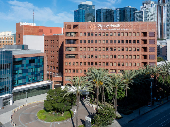 Exterior front view of Dignity Health Imaging - California Hospital Medical Center