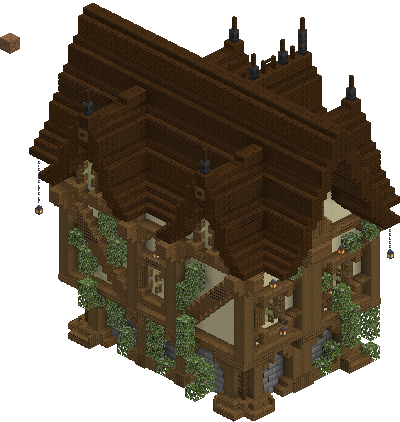West perspective of medieval house 2 saga