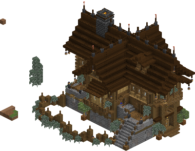 West perspective of medieval house 4 saga