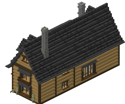 West perspective of Cozy Cabin
