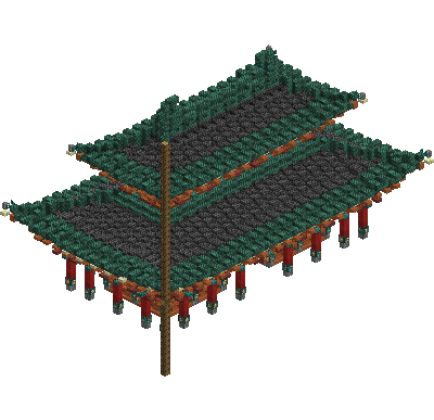 South perspective of 唐式风格建筑群（创意生活）