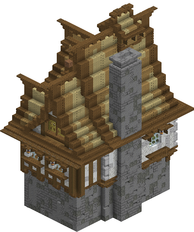 West perspective of medieval house 3 saga