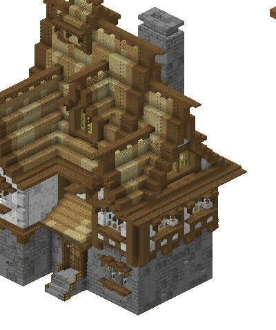 South perspective of medieval house 3 saga