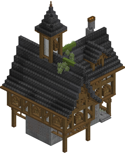 West perspective of medieval house 1 saga