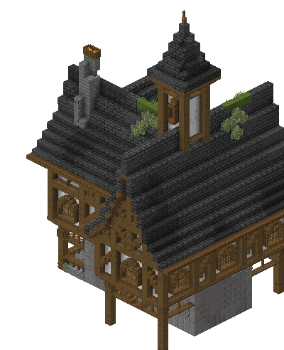 East perspective of medieval house 1 saga