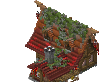 West perspective of medieval house 11 saga
