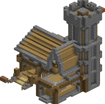 South perspective of watchtower house