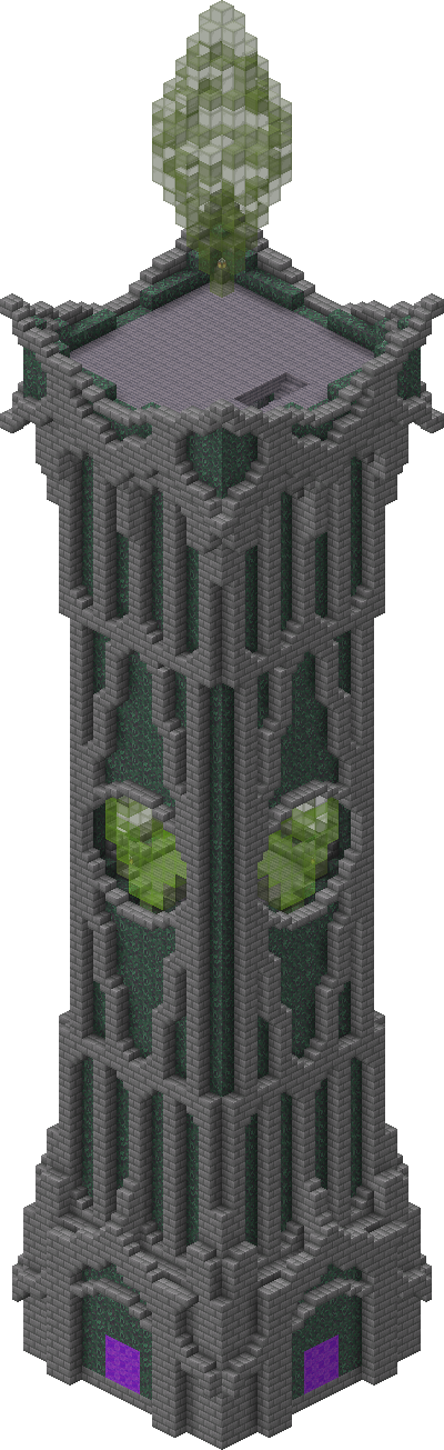 West perspective of Elemental Tower - Earth