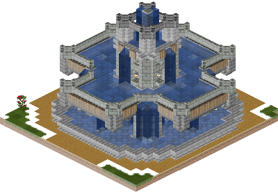South perspective of Grand Fountain