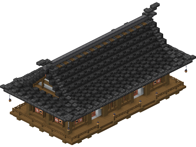West perspective of Japanese Brewery